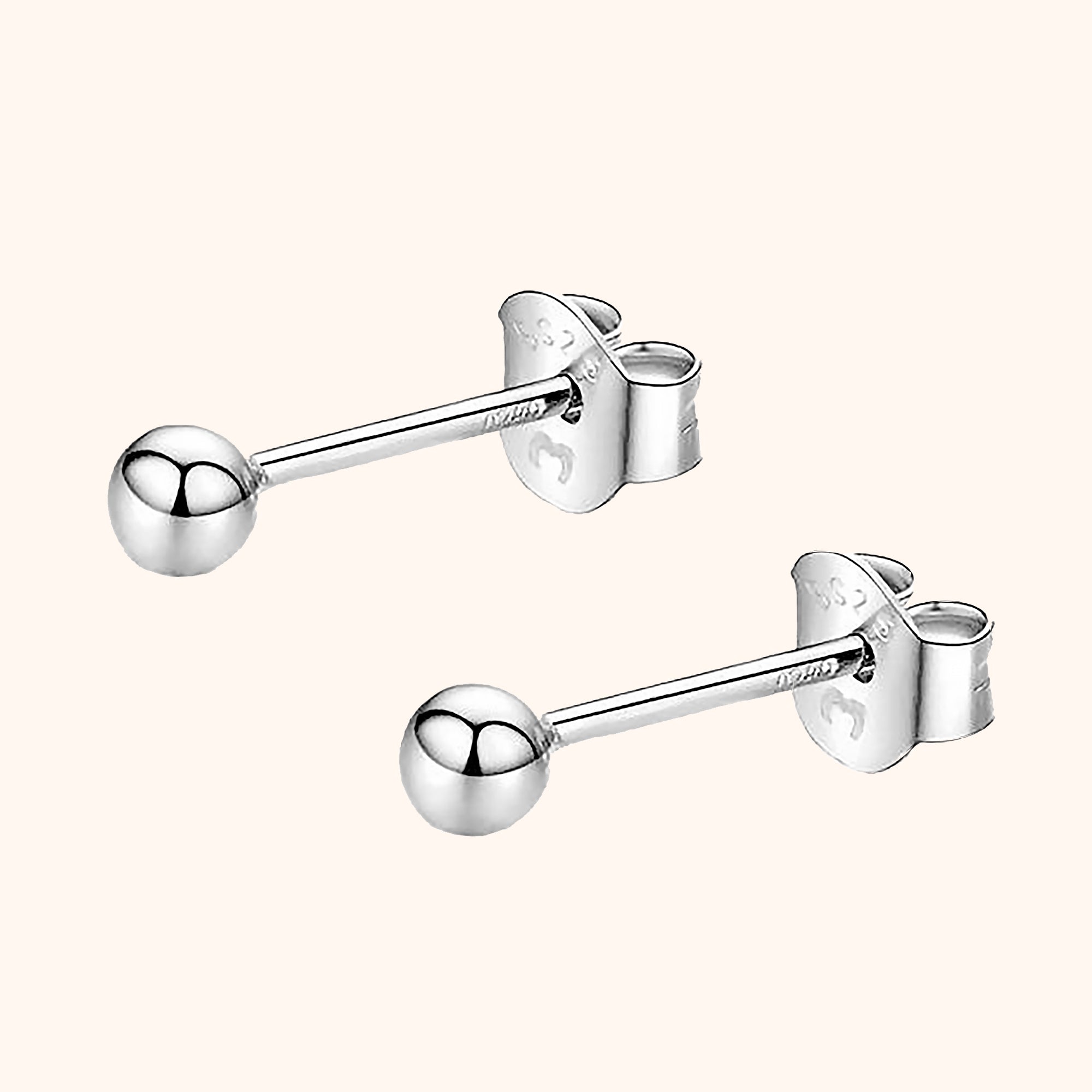 Lunara - Minimalist Round Silver Stud Earrings