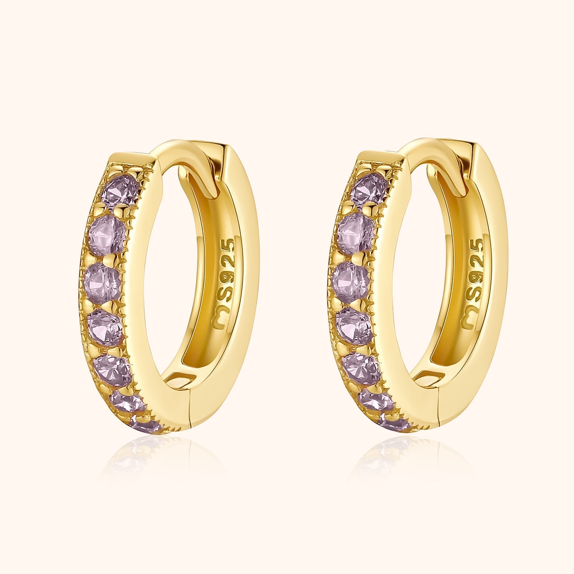 Amaranta - Luxurious Sparkling Zirconia Hoop Earrings