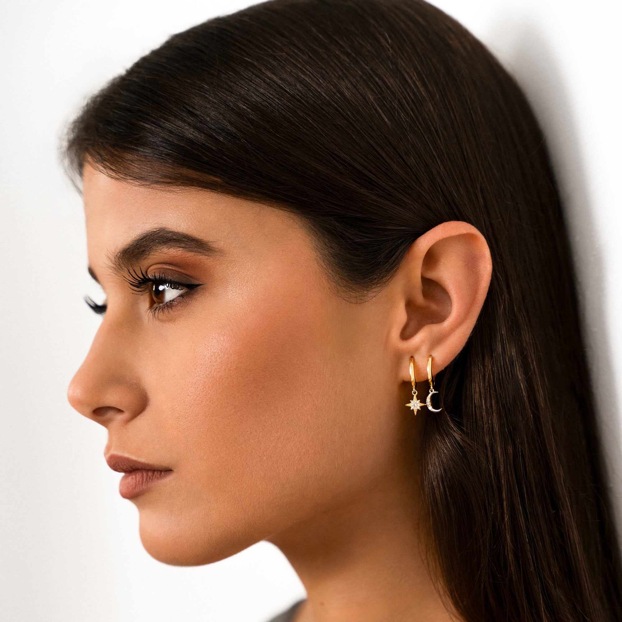 Cosmica - Mystical Silver Moon and Star Earrings