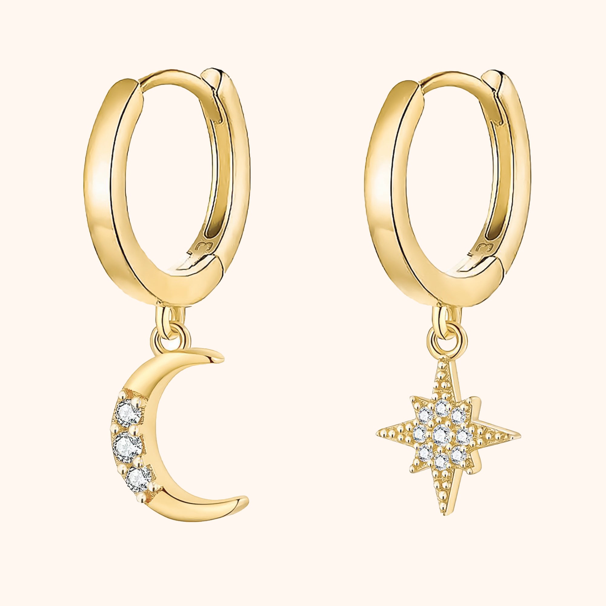 Cosmica - Mystical Silver Moon and Star Earrings