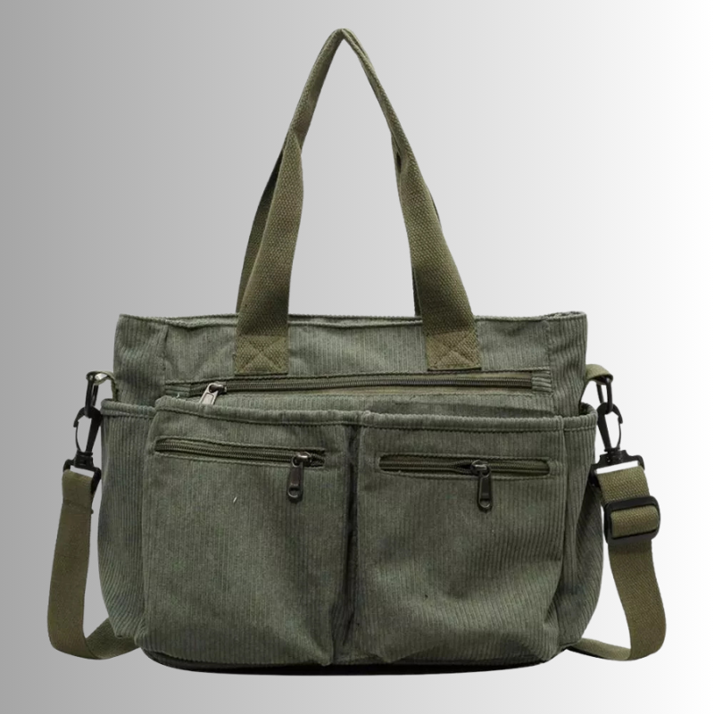 Emma | Élégant Sac Fourre Tout Femme Pratique en Velours Côtelé 3
