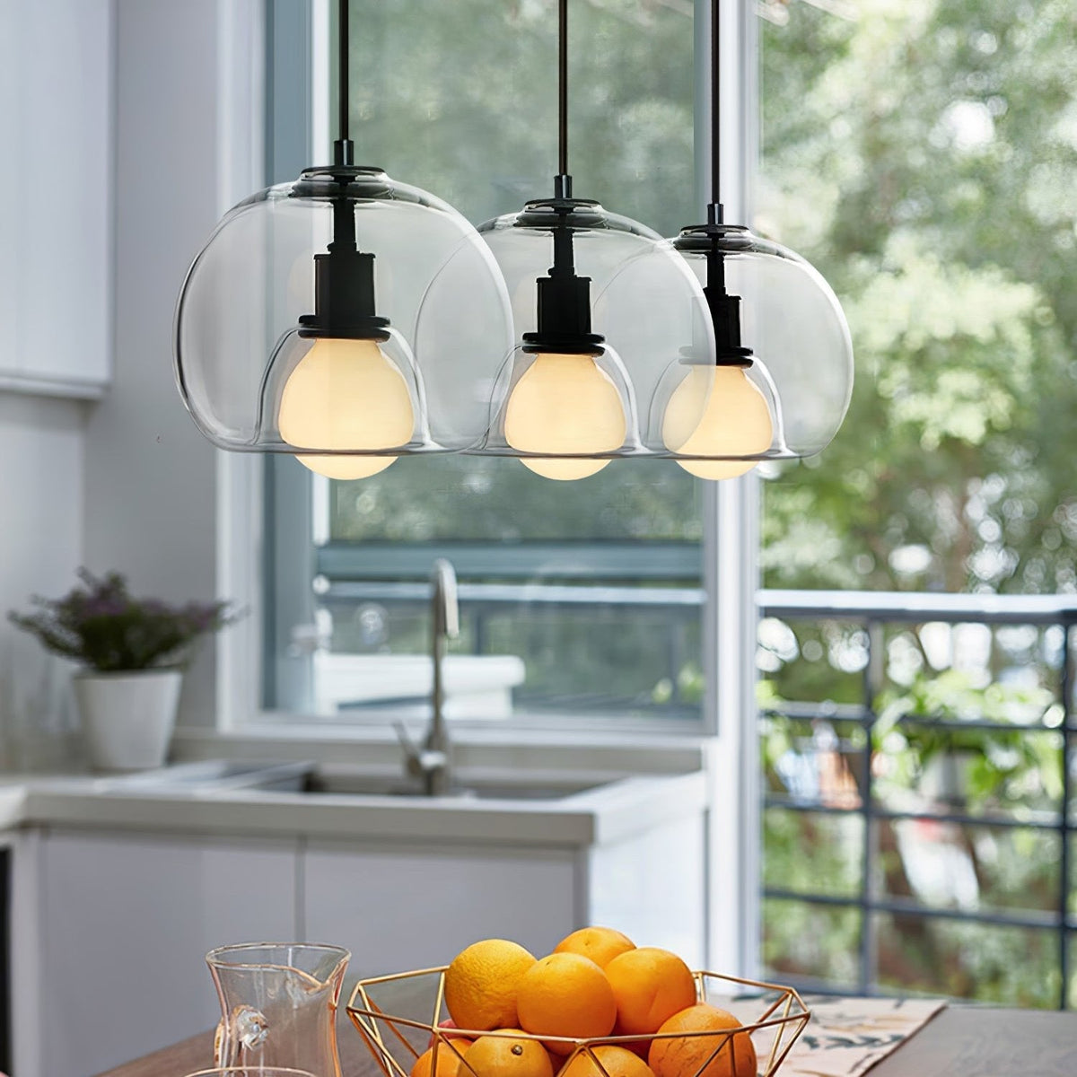 EclatPure - Minimalist LED Pendant Light in Metal and Glass