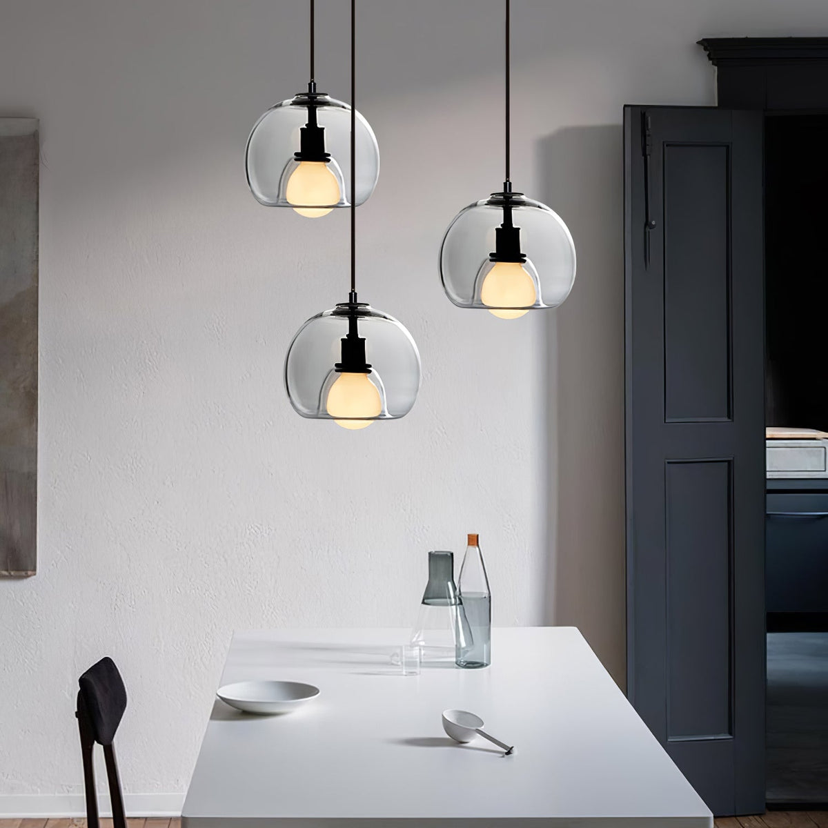 EclatPure - Minimalist LED Pendant Light in Metal and Glass