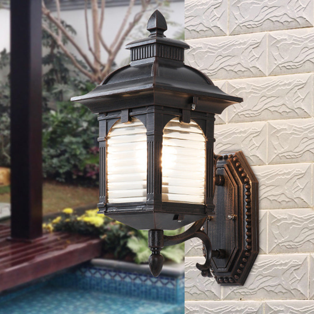 ElegantGlow - Black Outdoor Wall Sconce for Balconies