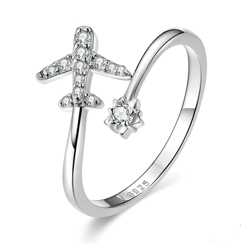 Bague Avion Unique Design Exquis - Argent 925
