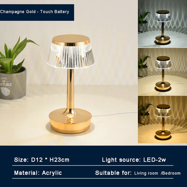 Crystal Pendant - Rechargeable Cordless Crystal Table Lamp