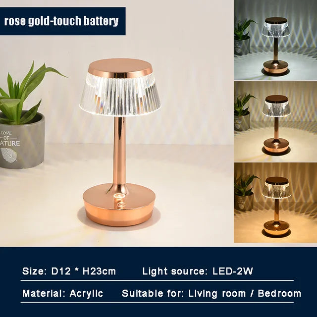 Crystal Pendant - Rechargeable Cordless Crystal Table Lamp