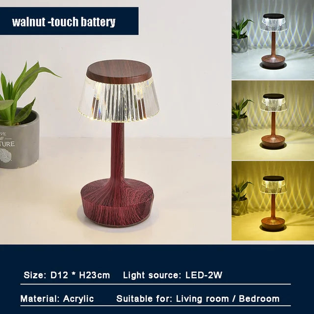 Crystal Pendant - Rechargeable Cordless Crystal Table Lamp