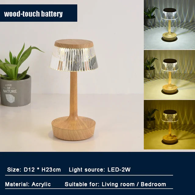 Crystal Pendant - Rechargeable Cordless Crystal Table Lamp