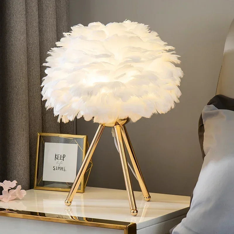 FeatherLite - Goose Feather Table Lamp for an Elegant Ambience