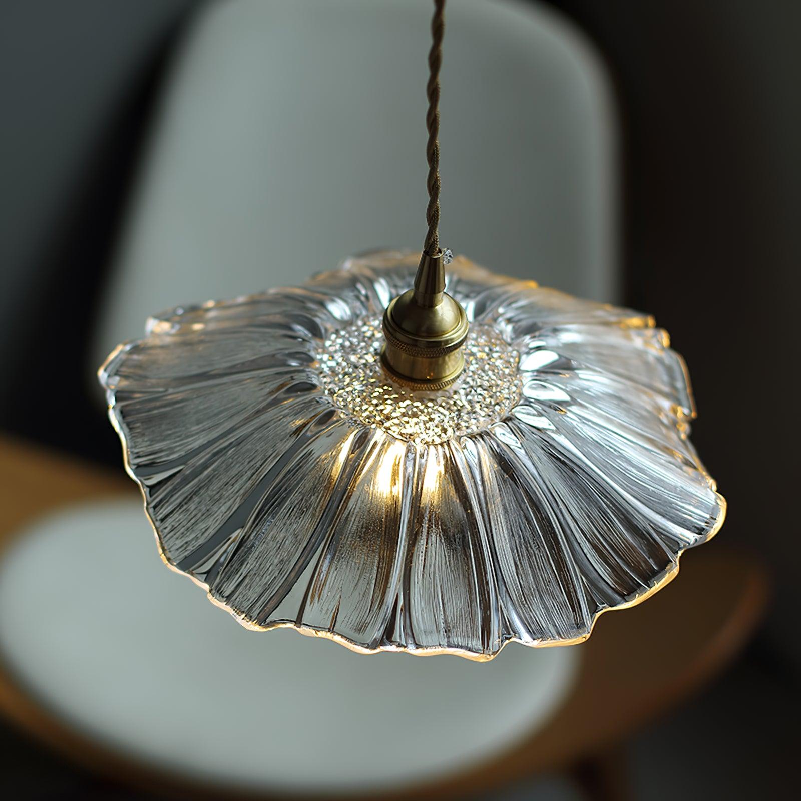 NostalgieLicht - Suspension Rétro en Verre avec Accents Cuivrés