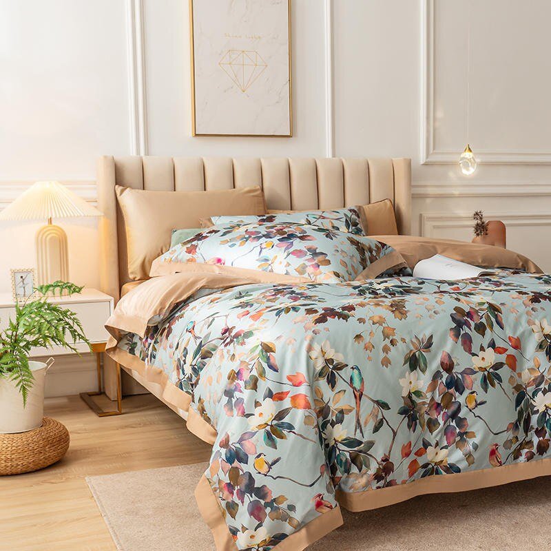 Watercolor Bloom - Egyptian Cotton Floral Duvet Set