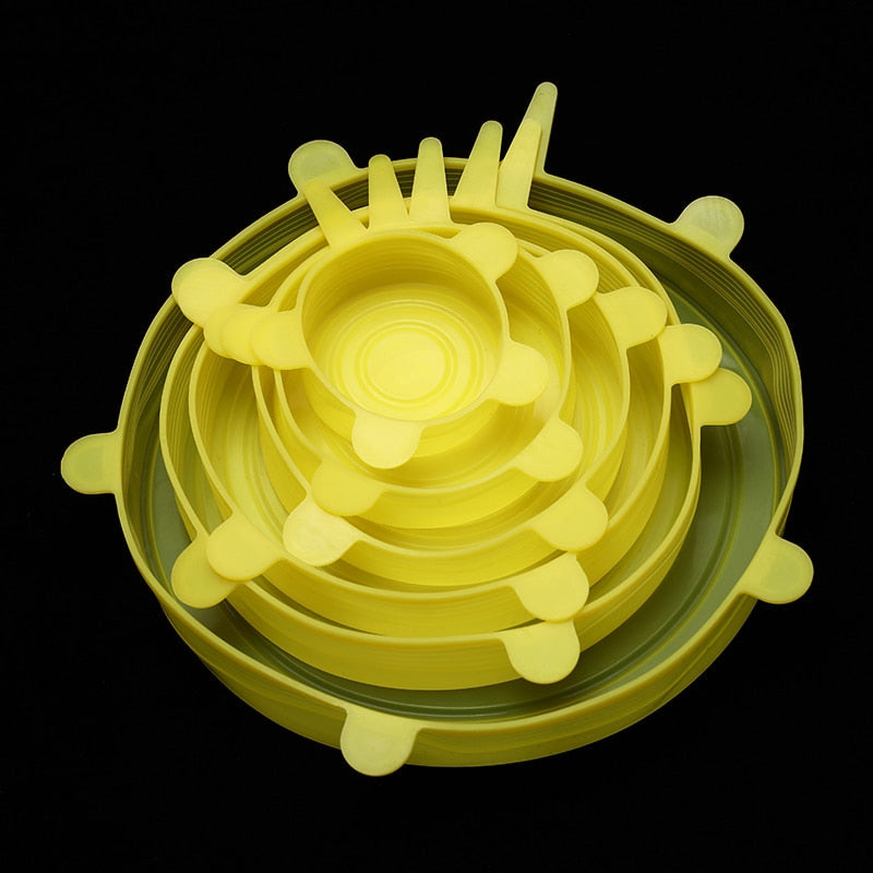 Vaclid - Reusable Silicone Lids, Set of 6 Airtight Covers