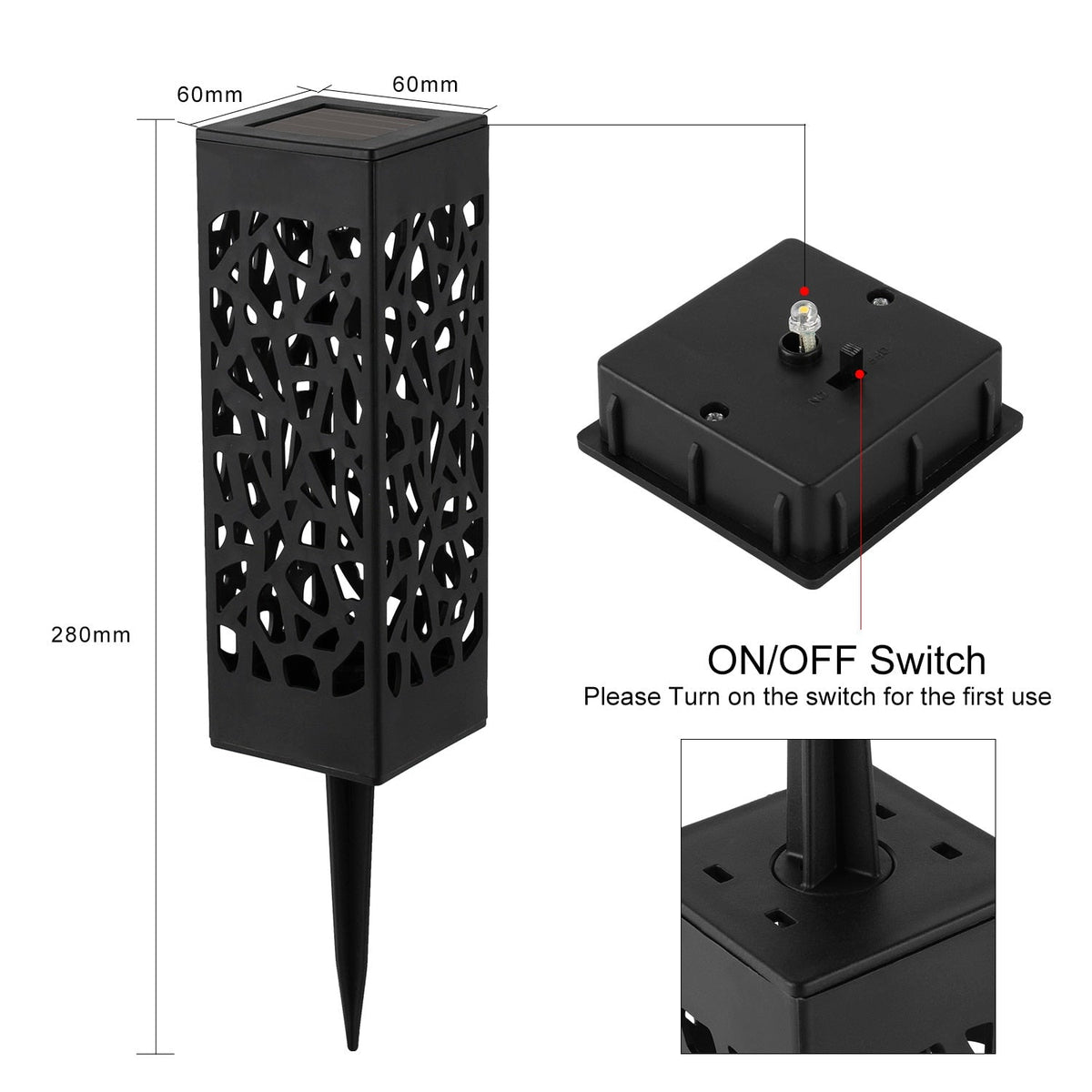 Luxury Solar - LED Garden Lamp with Flame Effect