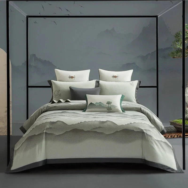 Tranquille Valleys - All-Season Egyptian Cotton Duvet Cover