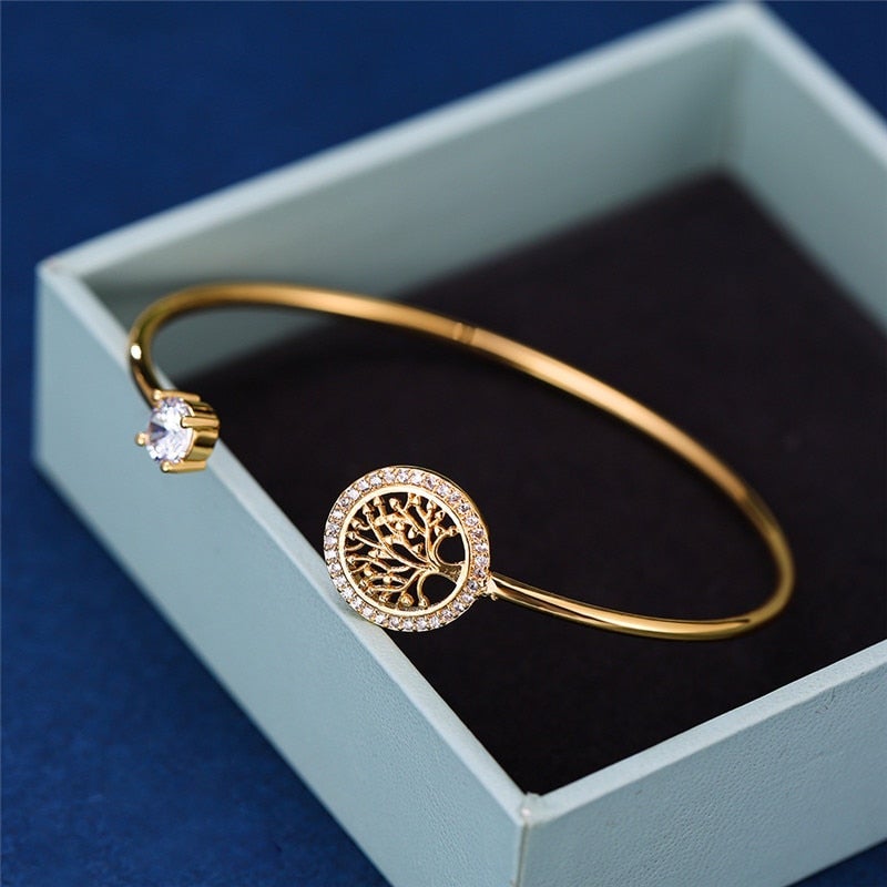 Gaia - Bracelet arbre de vie réglable élégant