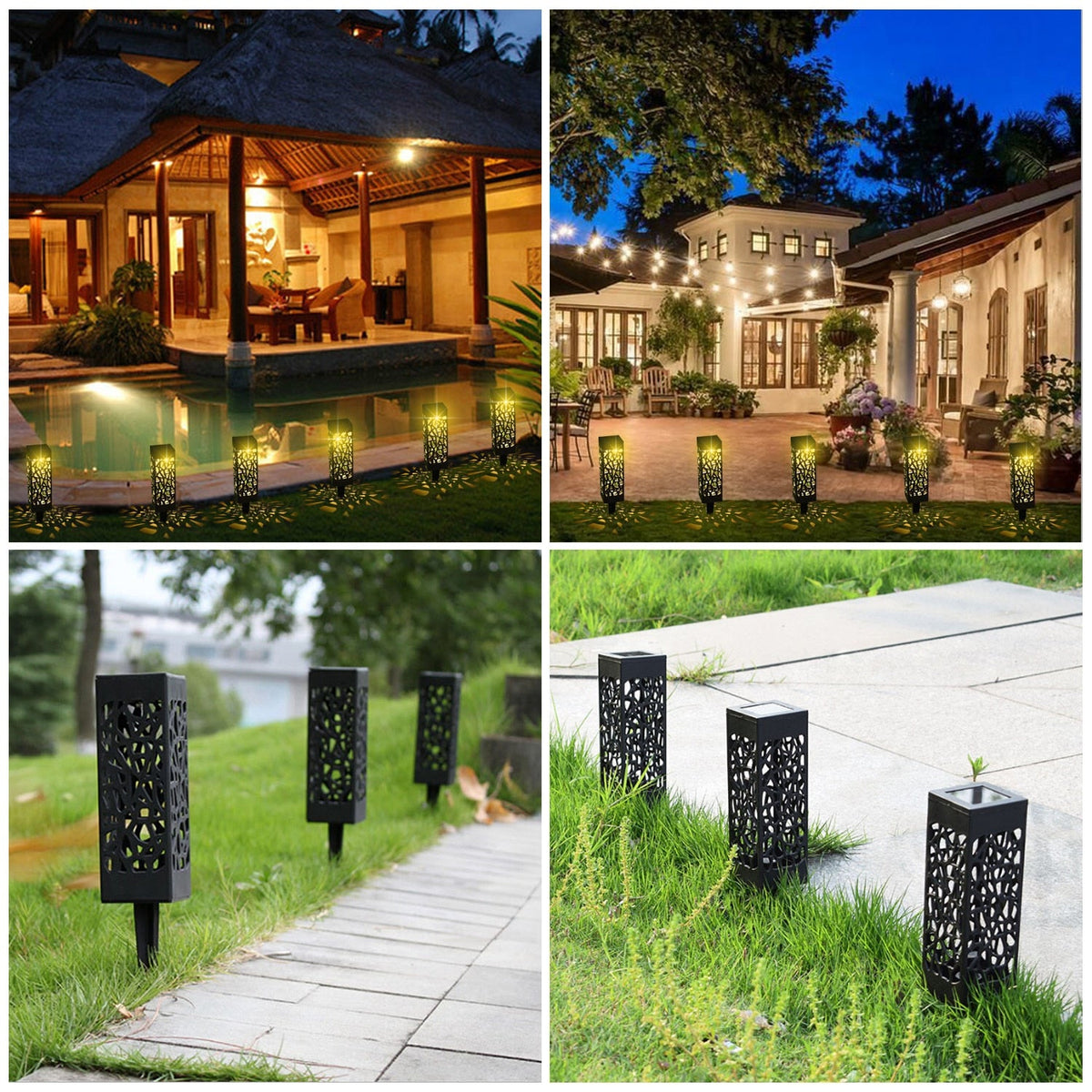 Luxury Solar - LED Garden Lamp with Flame Effect