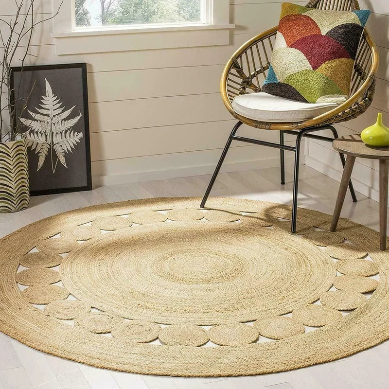 JuteNest - Natural Round Jute Rug for Your Home