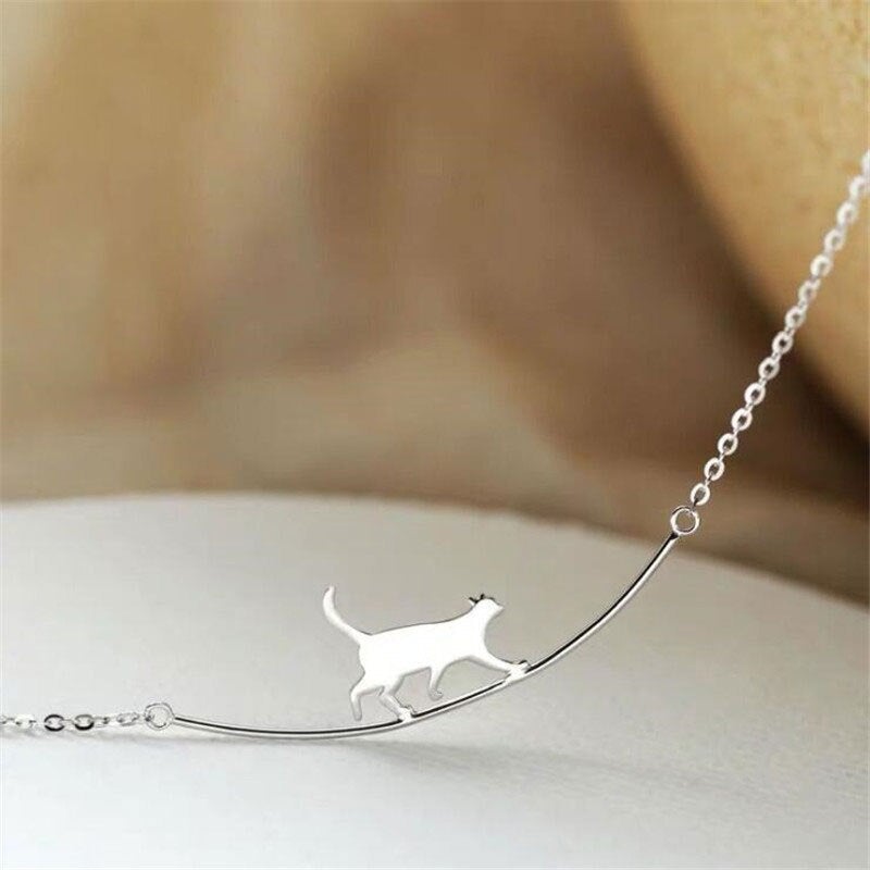 Felina - Collier chat grimpant en argent