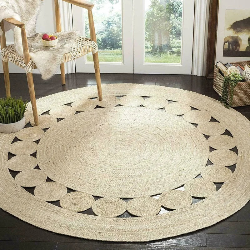 JuteNest - Natural Round Jute Rug for Your Home