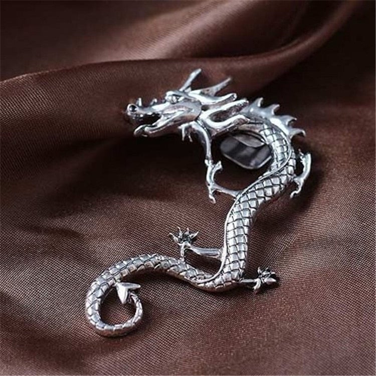 Nysa - Mystical Silver Dragon Earrings