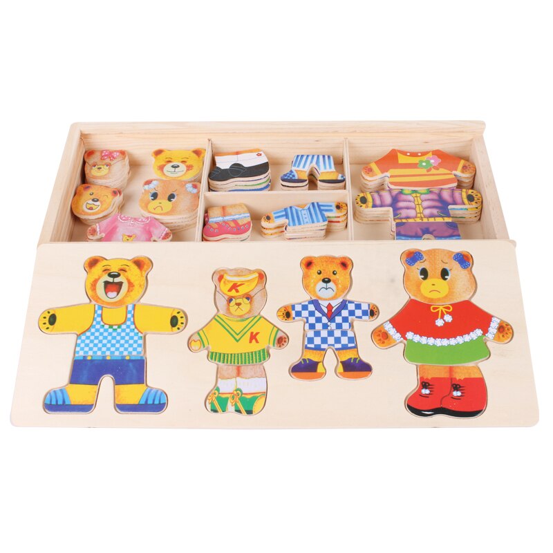 DressUpBear – Puzzle Bois Créatif pour Enfants