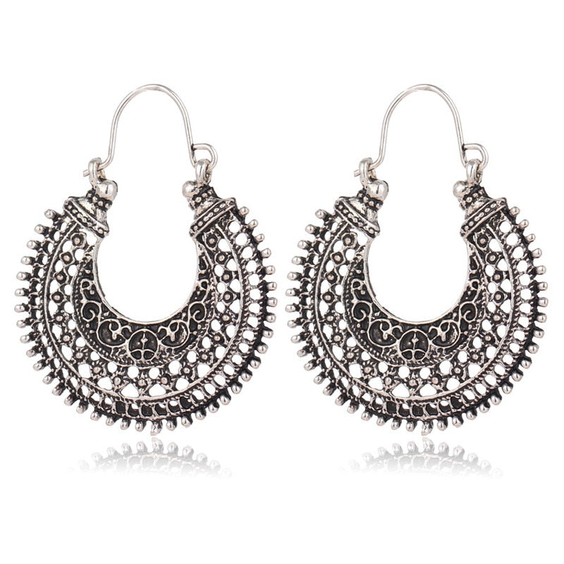 Boucles d'Oreilles Filigrane Tibétain - Argent 925
