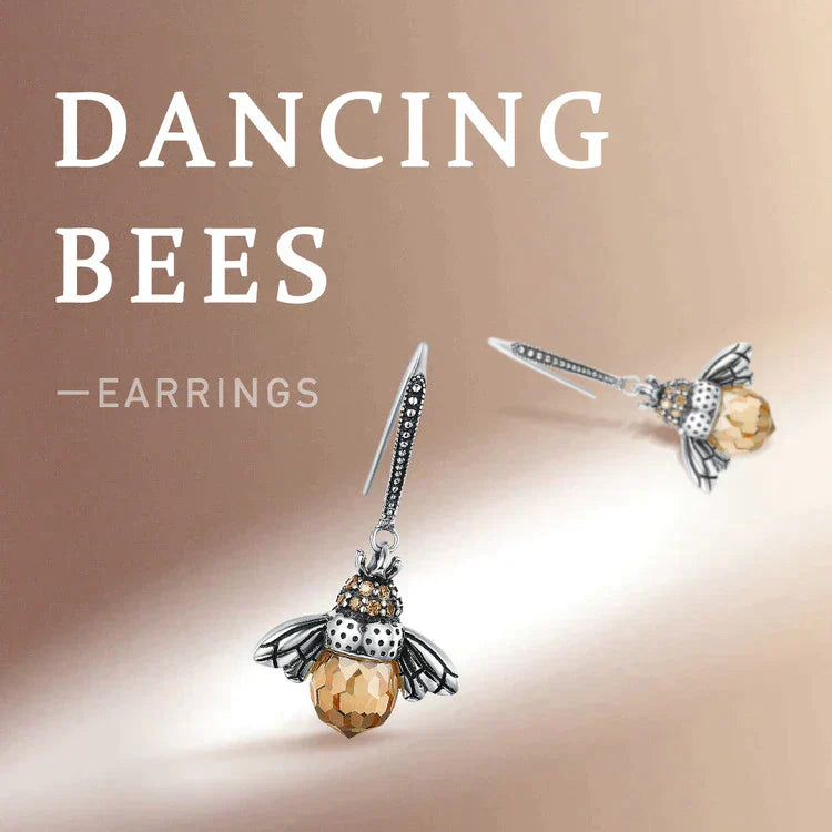 Boucles d'Oreilles Reine des Abeilles - Argent 3cm