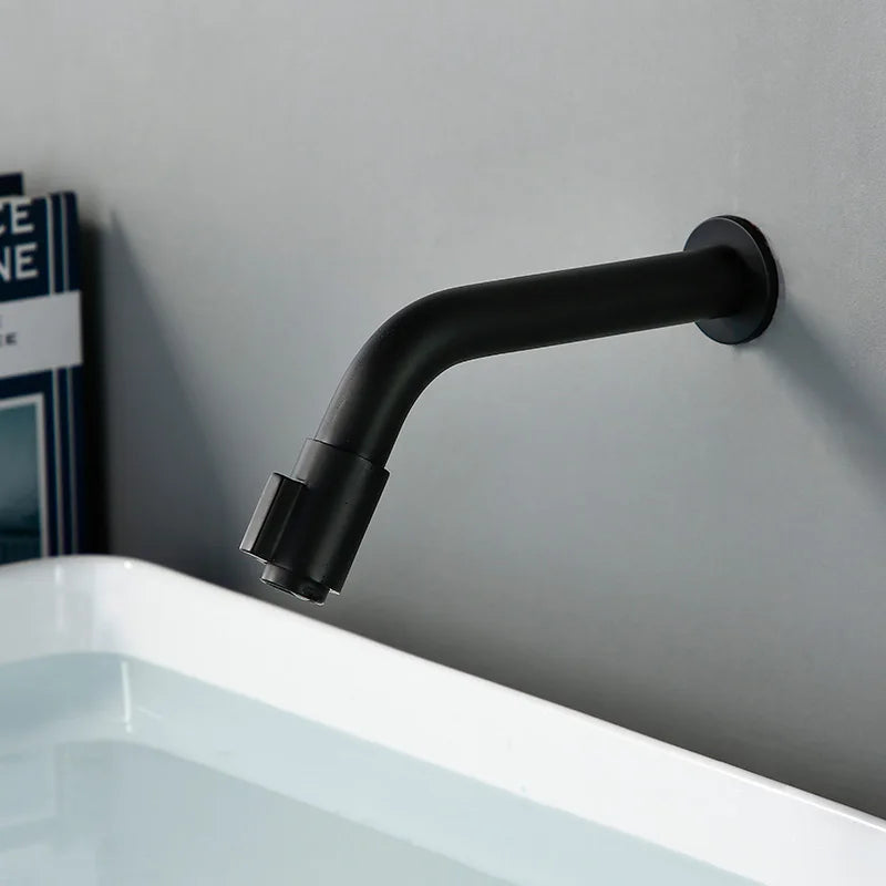 StreamCraft - Matte Black Wall-Mounted Faucet