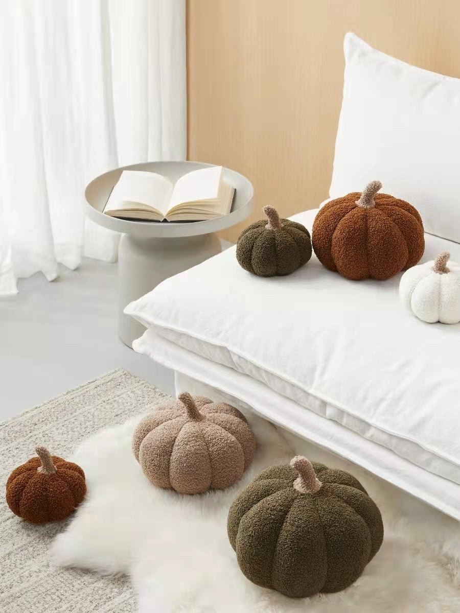 CozyPumpkin - Coussin Citrouille en Peluche pour une Déco d'Automne Chaleureuse