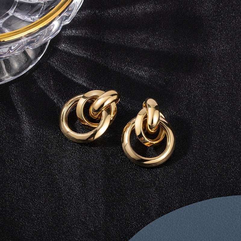 Celestyn - Boucles d'oreilles dorées luxe