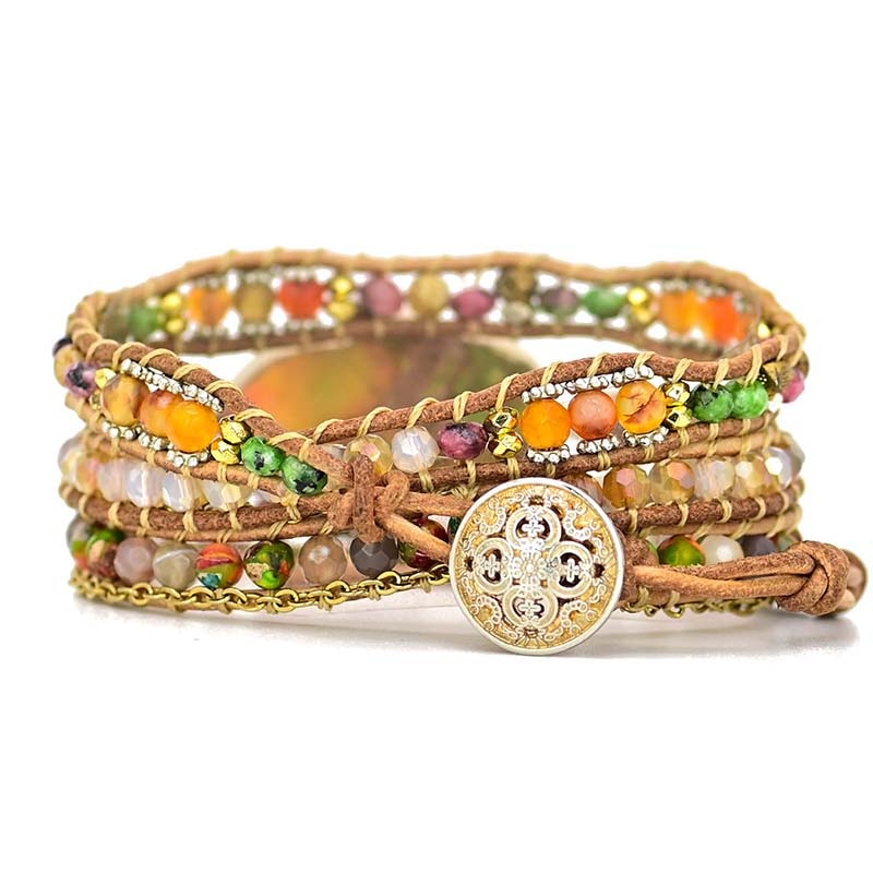 HamsaCharm - Bracelet wrap Hamsa en amazonite