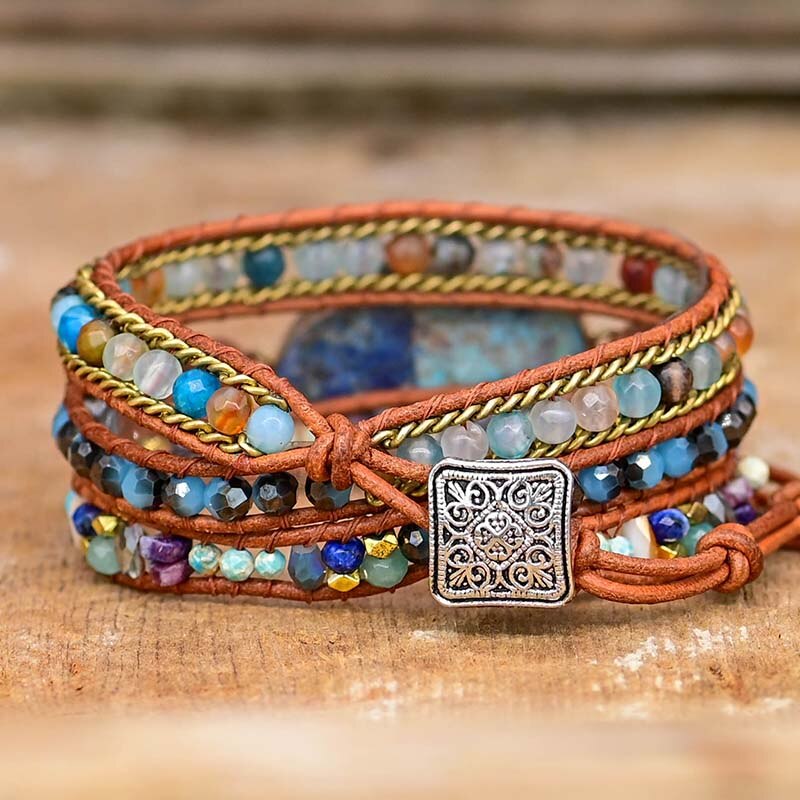 Soraya Bracelet Hamsa Turquoise – Wrap Boho Protection