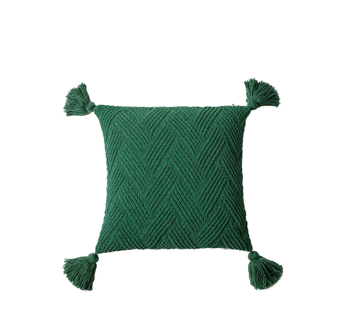NordicTassel Cushion Cover - Chic Chenille with Nordic Tassels