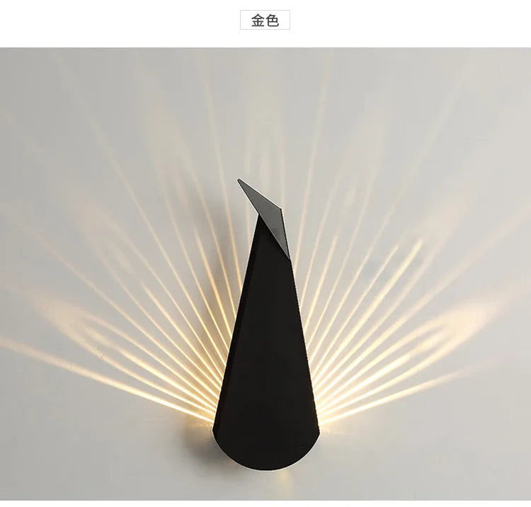 ElegantLuxe - Modern LED Peacock Feather Wall Sconce