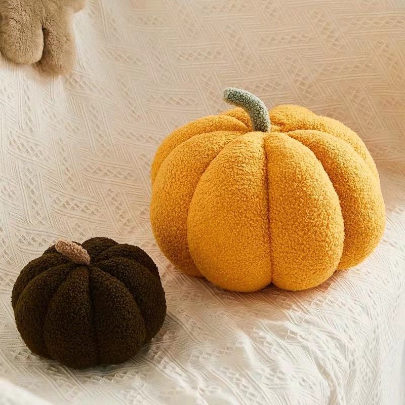CozyPumpkin - Coussin Citrouille en Peluche pour une Déco d'Automne Chaleureuse