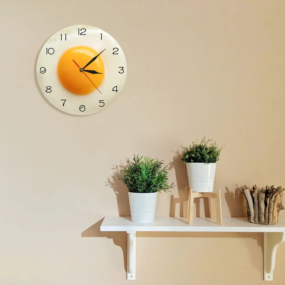 SunnySide Clock - 3D Fried Egg Wall Clock for the Kitchen