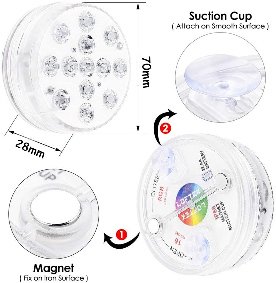 Multi-Color LED Light Waterproof - Remote-Controlled RGB Ambient Lighting