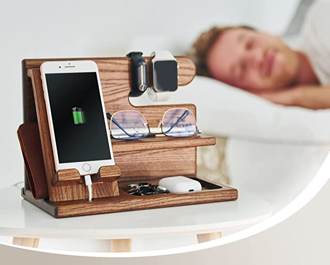 WoodDock – Organisateur Bois Stylé pour Appareils