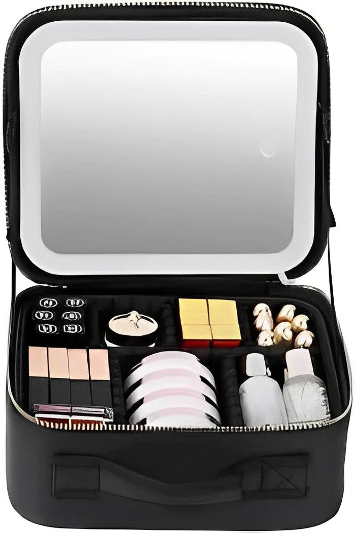 MirrorGlam - Trousse à Maquillage avec Miroir LED