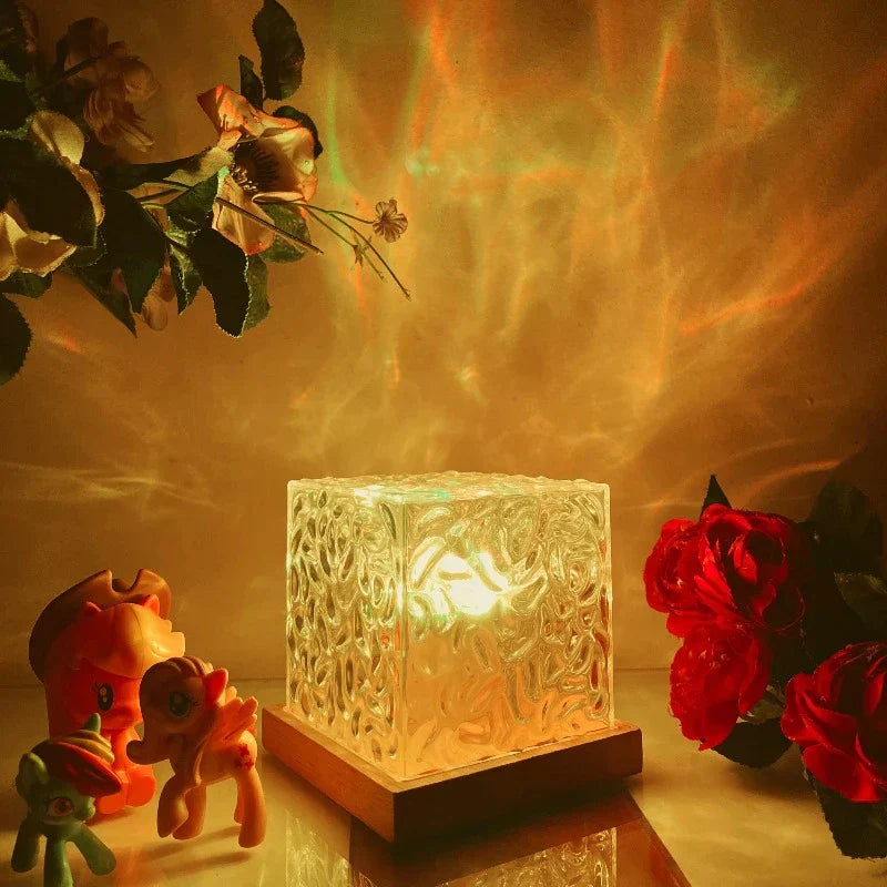 Luminoir Aurora - 16-Color LED Ambient Lamp with Wooden Base