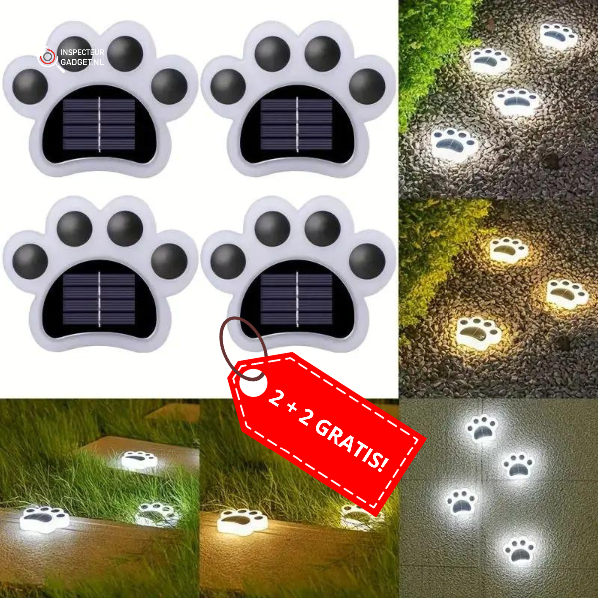 Solar Paws - Lampes solaires sans fil pour une ambiance parfaite au jardin