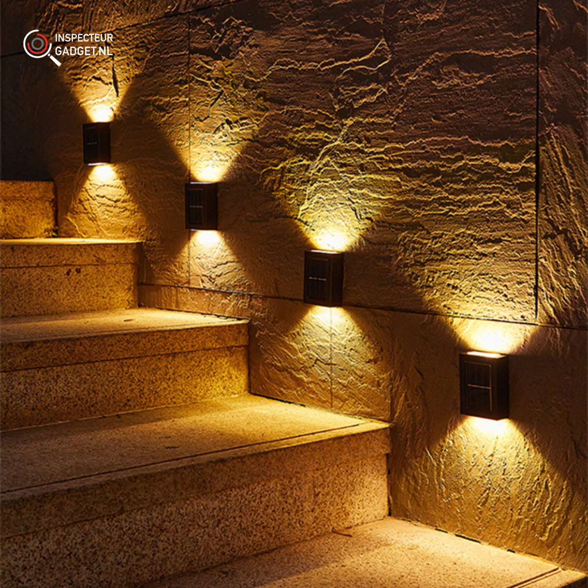 Wireless Solar LED Wall Lights - Warm Garden Ambience