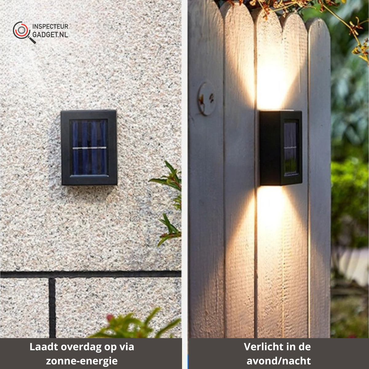 Wireless Solar LED Wall Lights - Warm Garden Ambience