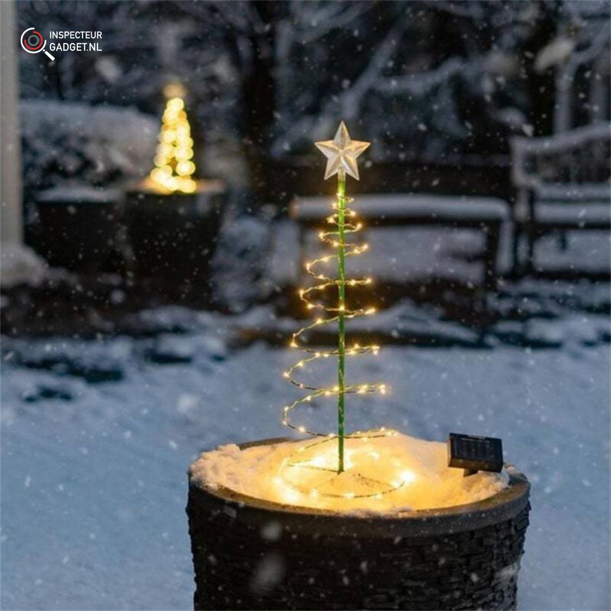 RoamFir - Cordless Solar Christmas Tree for Outdoor Garden Lighting