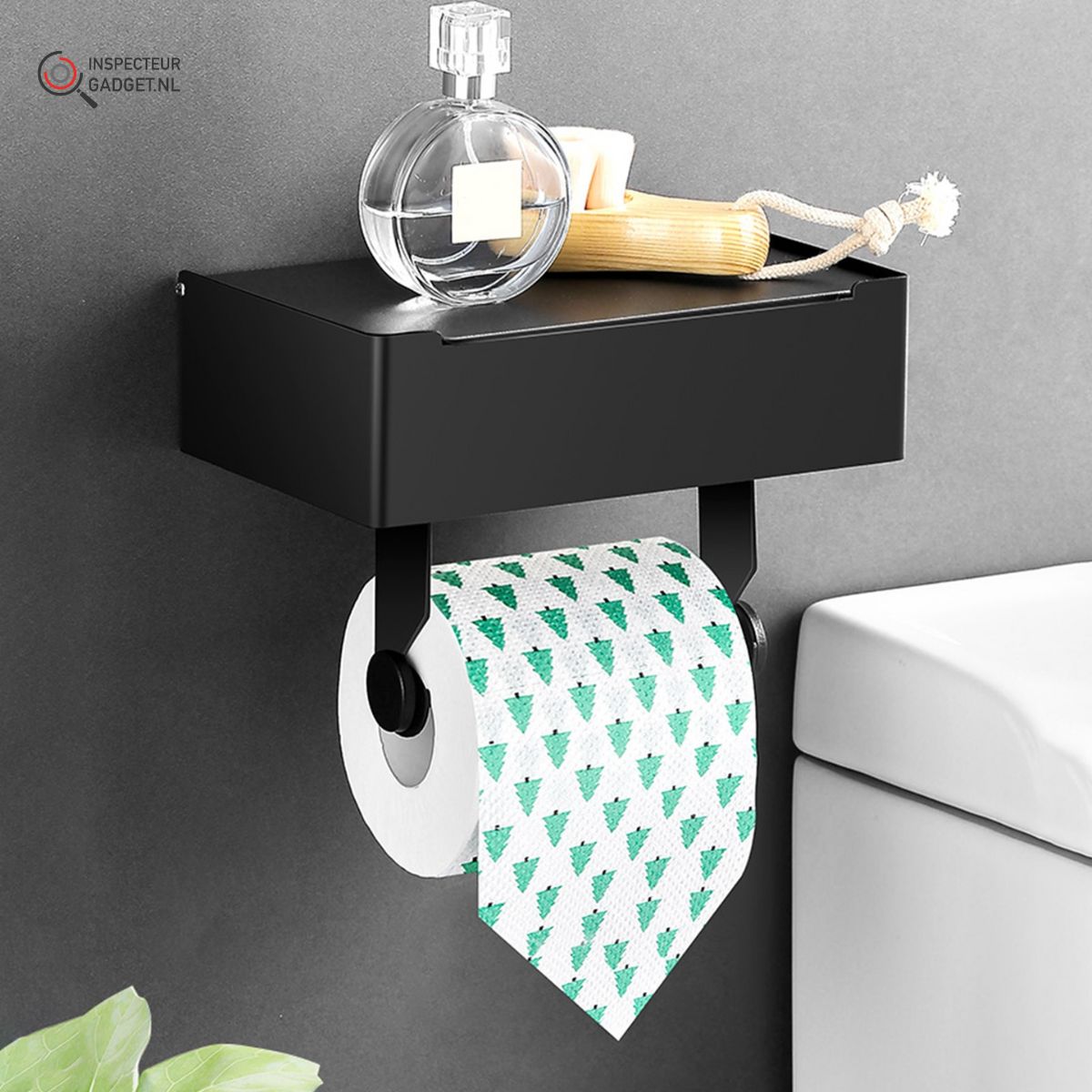 Toilet Steel Deluxe - Stainless Steel Toilet Roll Holder with Storage