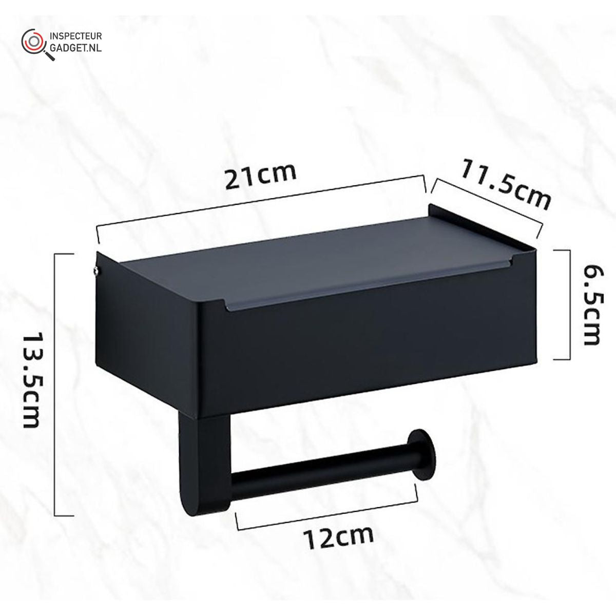 Toilet Steel Deluxe - Stainless Steel Toilet Roll Holder with Storage