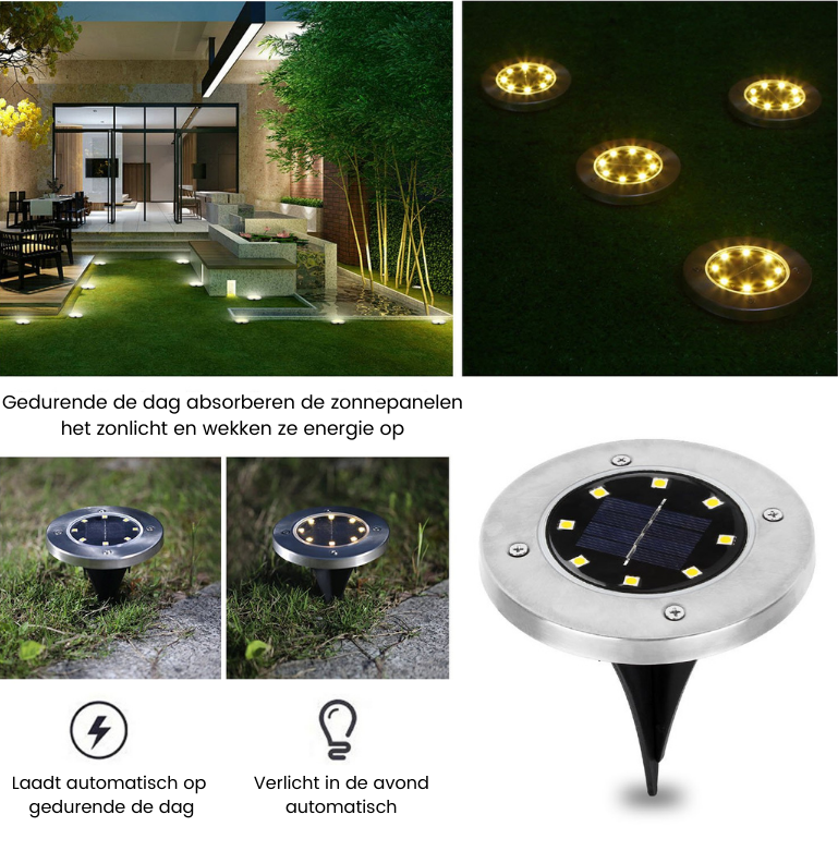 Solar LED Deluxe Wireless Garden Lights - Waterproof Solar-Powered Lighting
