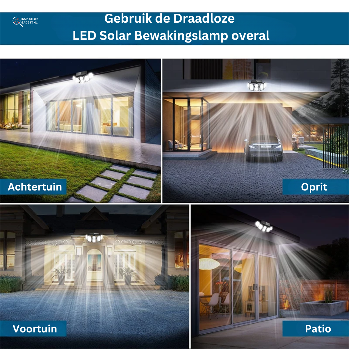 Lampe Solaire LED de Sécurité - Éclairage Sans Fil à Détecteur de Mouvement