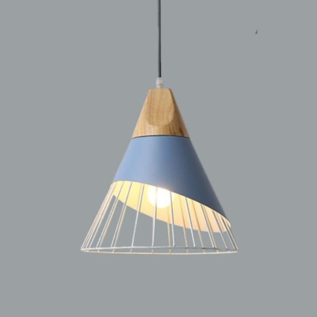 OrenLume - Industrial Scandinavian-Style Wood and Metal Pendant Light